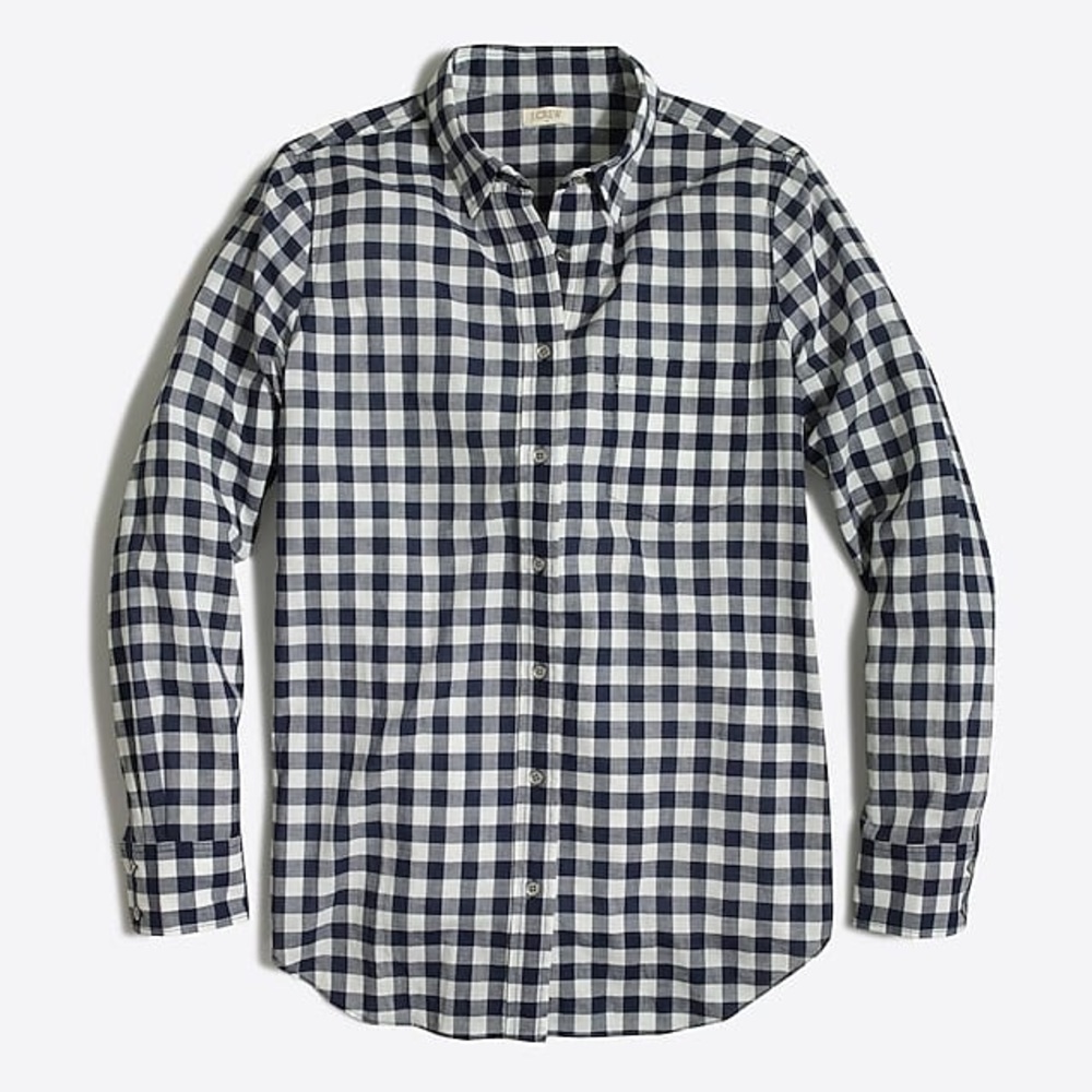 J. Crew Navy Gingham Shirt